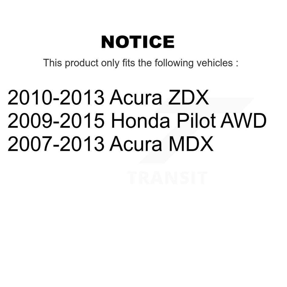 Front Rear Hub Bearings Assembly Disc Brake Rotors And Semi-Metallic Pads Kit (10Pc) For Honda Pilot Acura MDX ZDX KBB-108888