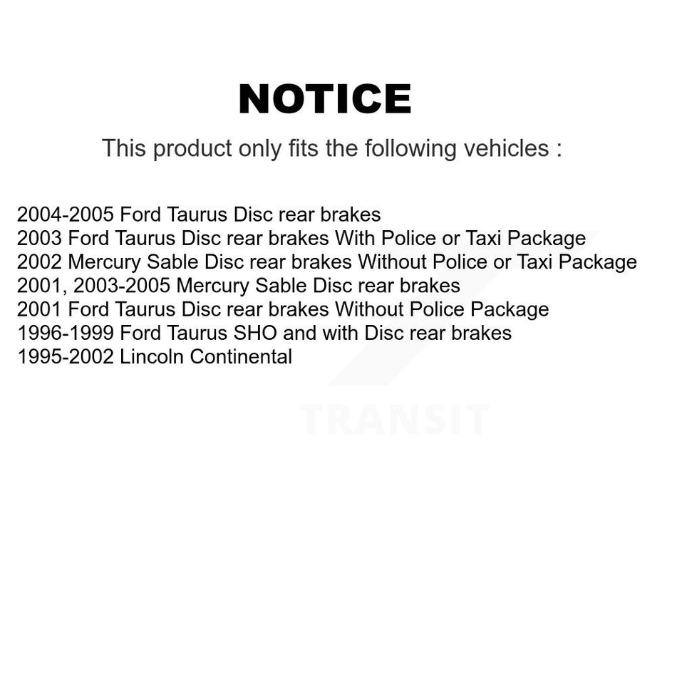 Front Rear Hub Bearings Assembly Disc Brake Rotors And Semi-Metallic Pads Kit (10Pc) For Ford Taurus Mercury Sable Lincoln Continental KBB-109470