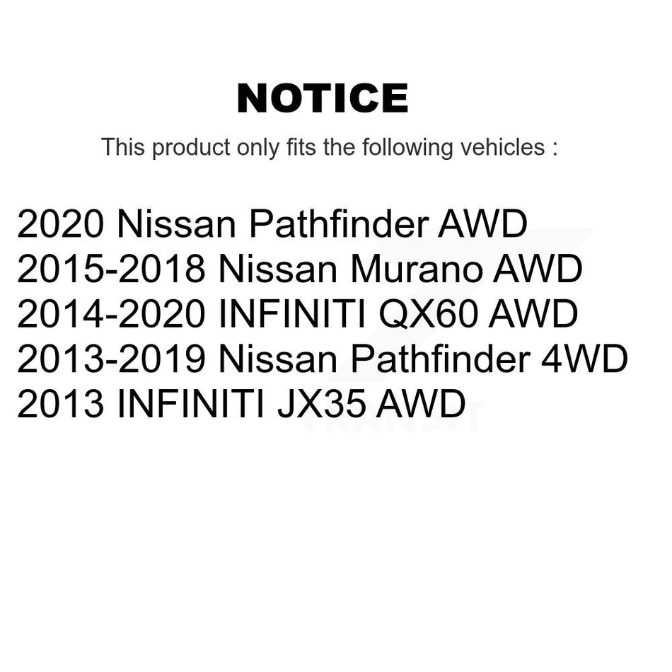 Front Rear Hub Bearings Assembly Disc Brake Rotors And Semi-Metallic Pads Kit (10Pc) For Nissan Pathfinder Murano INFINITI QX60 JX35 KBB-109758