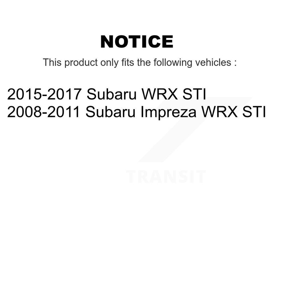 Front Rear Hub Bearings Assembly Disc Brake Rotors And Ceramic Pads Kit (10Pc) For 2008-2012 Subaru Impreza WRX STI KBB-110401