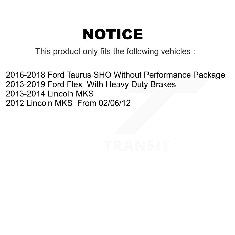 Front Rear Hub Bearings Assembly Coated Disc Brake Rotors And Semi-Metallic Pads Kit (10Pc) For Ford Flex Taurus Lincoln MKS KBB-110900