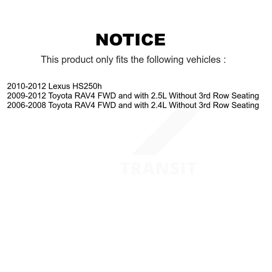 Front Rear Hub Bearings Assembly Coated Disc Brake Rotors And Semi-Metallic Pads Kit (10Pc) For Toyota RAV4 Lexus HS250h KBB-111021