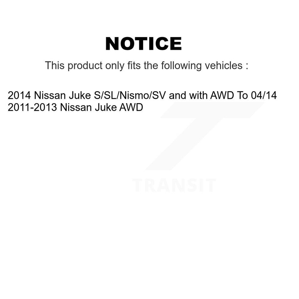 Front Rear Hub Bearings Assembly Coated Disc Brake Rotors And Semi-Metallic Pads Kit (10Pc) For Nissan Juke KBB-111026