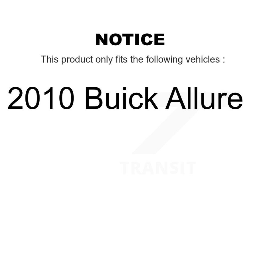Front Rear Hub Bearings Assembly Coated Disc Brake Rotors And Semi-Metallic Pads Kit (10Pc) For 2010 Buick Allure KBB-111123