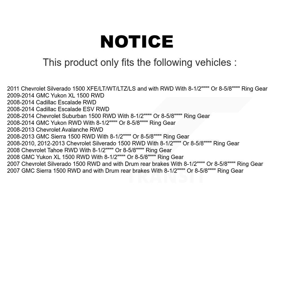 Front Rear Hub Bearing Coat Brake Rotor Pad Shoe Kit (10Pc) For Chevrolet GMC Sierra 1500 KBB-111809