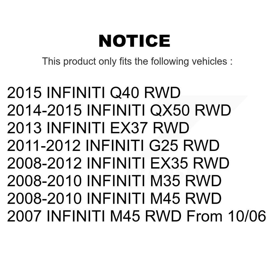 Front Rear Hub Bearings Assembly Coated Disc Brake Rotors And Semi-Metallic Pads Kit (10Pc) For INFINITI G37 G35 EX35 G25 Nissan 370Z Q40 M35 QX50 M45 EX37 KBB-112150