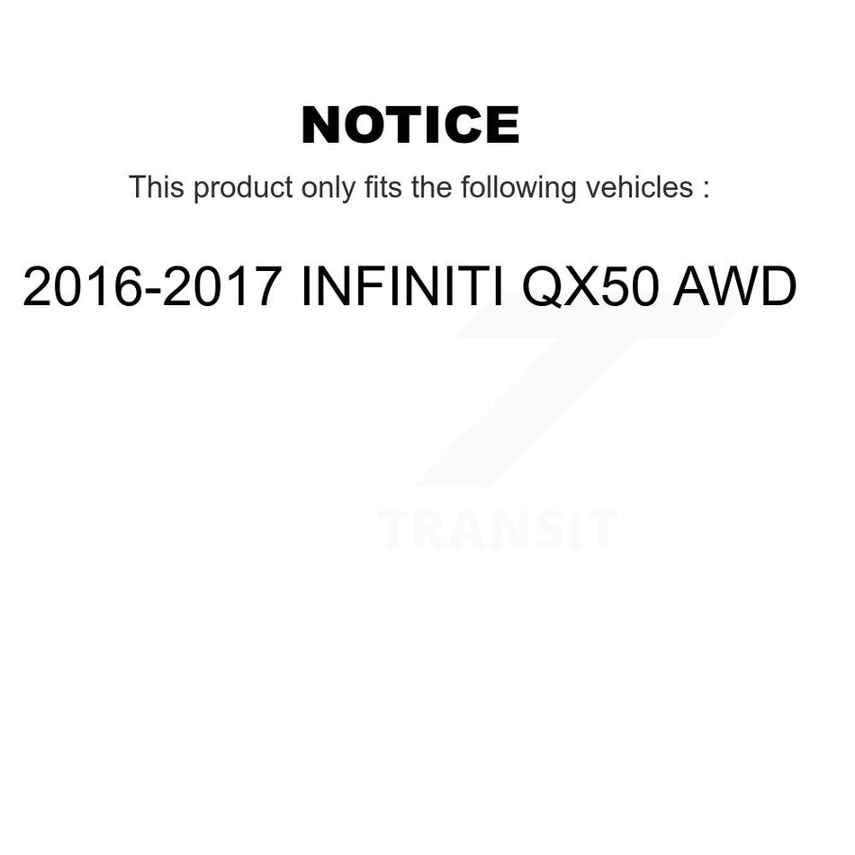 Front Rear Hub Bearing Coated Brake Rotor Pads Kit (10Pc) For 2016-2017 INFINITI QX50 AWD KBB-112166