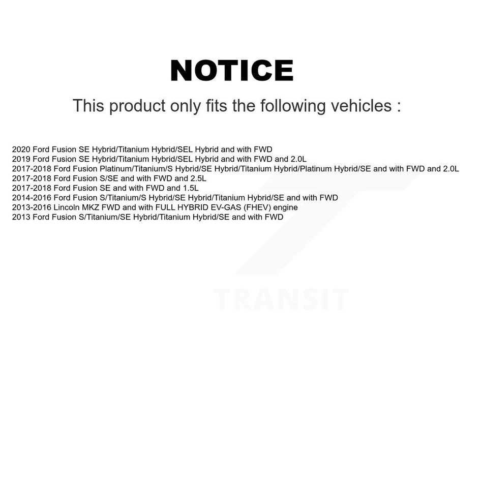 Front Rear Hub Bearing Coated Disc Brake Rotor Pad Kit (10Pc) For Ford Fusion Lincoln MKZ KBB-112784