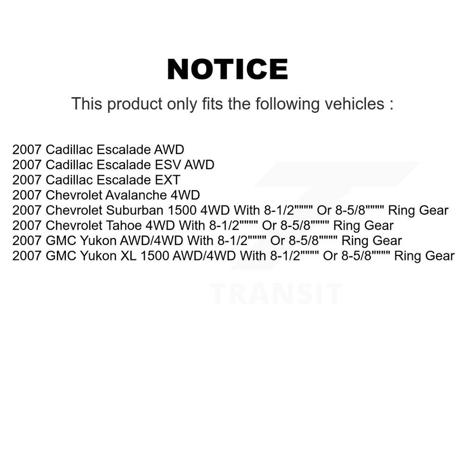 Front Rear Hub Bearing Coated Brake Rotor Pad Shoe Kit (10Pc) For Chevrolet Avalanche GMC KBB-112974