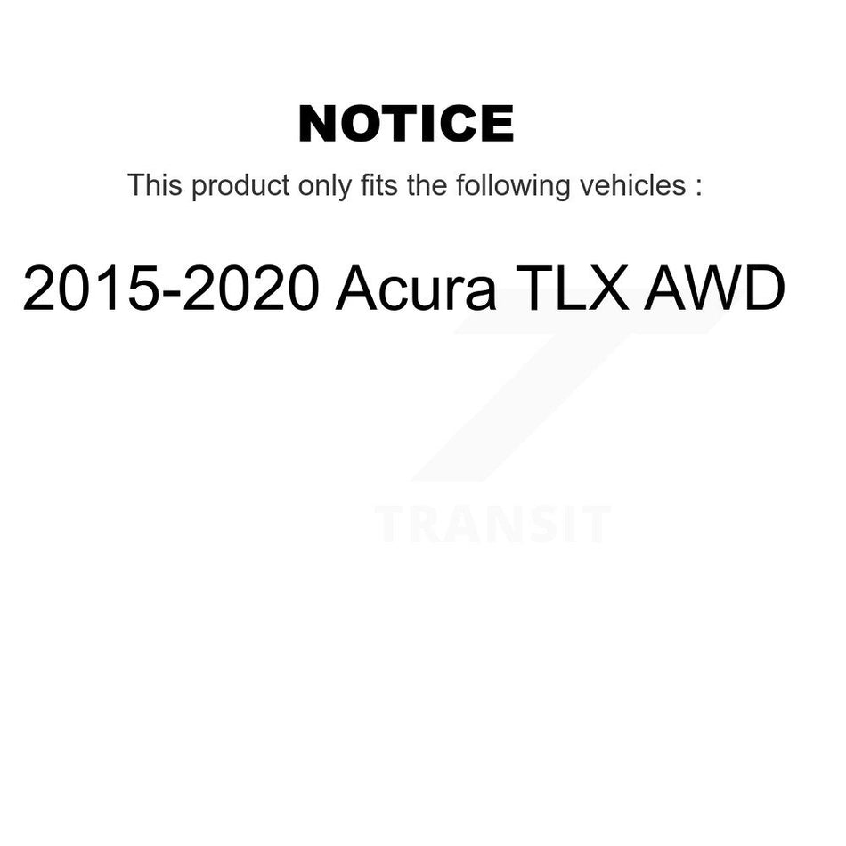 Front Rear Wheel Hub Bearings Assembly Coated Disc Brake Rotors And Semi-Metallic Pads Kit (10Pc) For 2015-2019 Acura TLX AWD KBB-113179