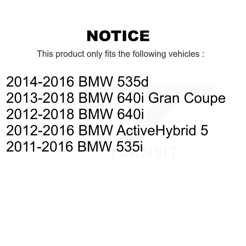 Front Hub Bearing Assembly With Coated Disc Brake Rotors And Ceramic Pads Kit For BMW 535i 640i 535d Gran Coupe ActiveHybrid 5 KBB-113963