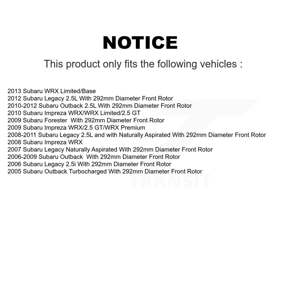 Front Hub Bearing Assembly With Disc Brake Rotors And Ceramic Pads Kit For Subaru Outback Legacy Forester Impreza KBB-114854