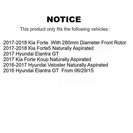 Front Wheel Bearing Brake Rotor Pads Kit For Kia Forte Hyundai Elantra GT Forte5 Veloster KBB-115208