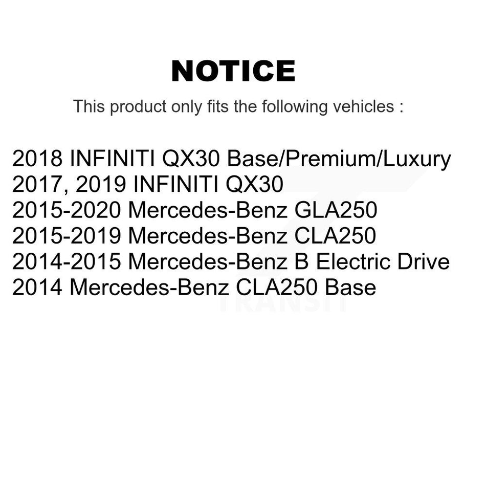 Front Wheel Bearing With Disc Brake Rotors And Semi-Metallic Pads Kit For Mercedes-Benz CLA250 GLA250 INFINITI QX30 KBB-115214