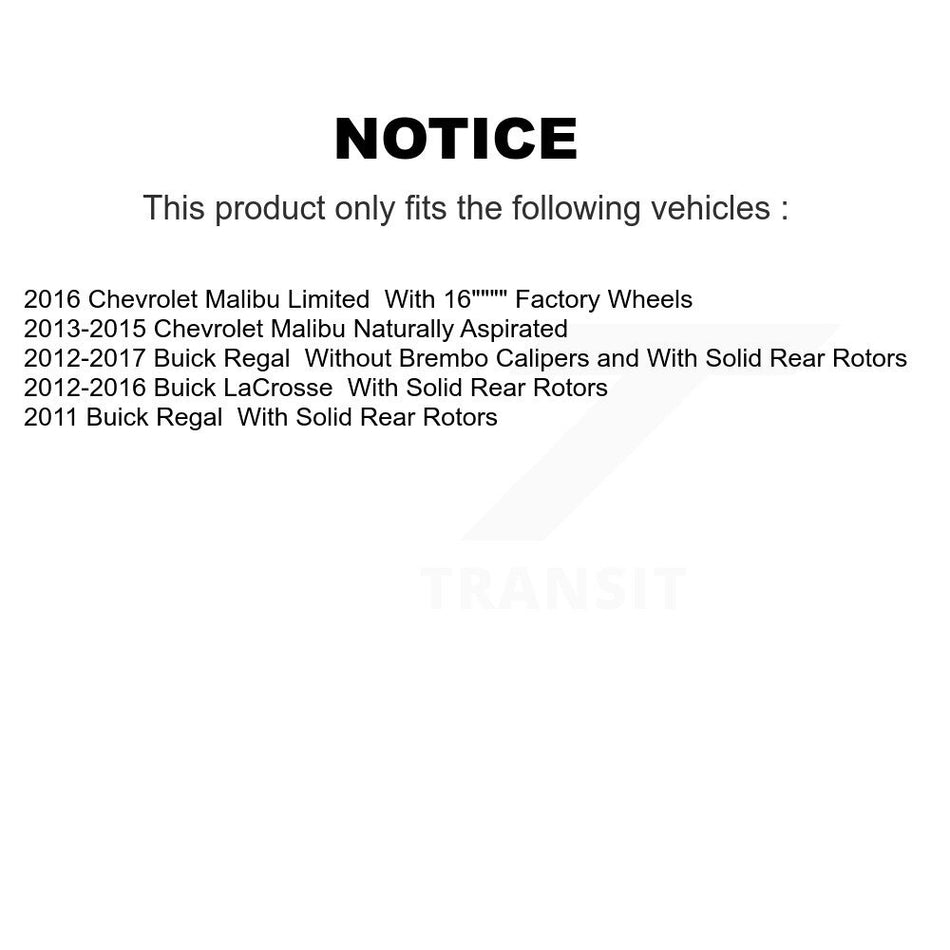 Front Hub Bearing Assembly With Coated Drilled Slotted Disc Brake Rotors And Semi-Metallic Pads Kit For Chevrolet Malibu Buick LaCrosse Regal Limited KBB-115900