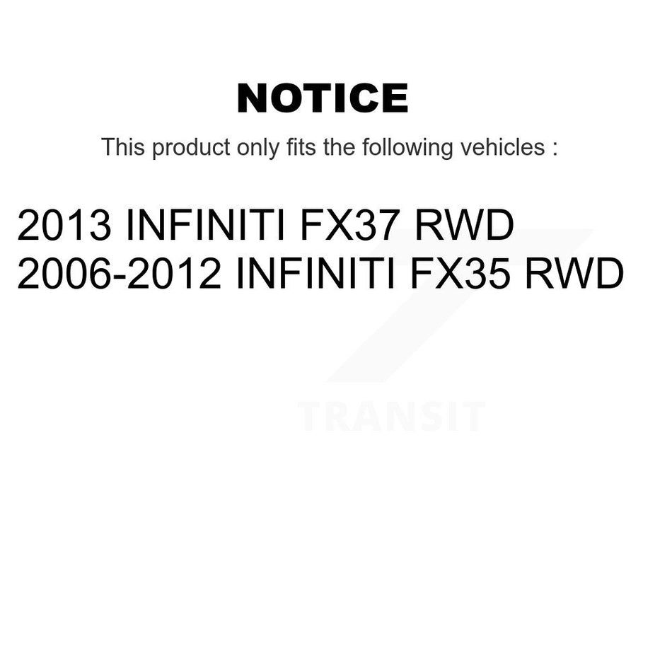 Front Hub Bearing Assembly With Coated Drilled Slotted Disc Brake Rotors And Semi-Metallic Pads Kit For Infiniti FX35 FX37 QX70 INFINITI KBB-115909
