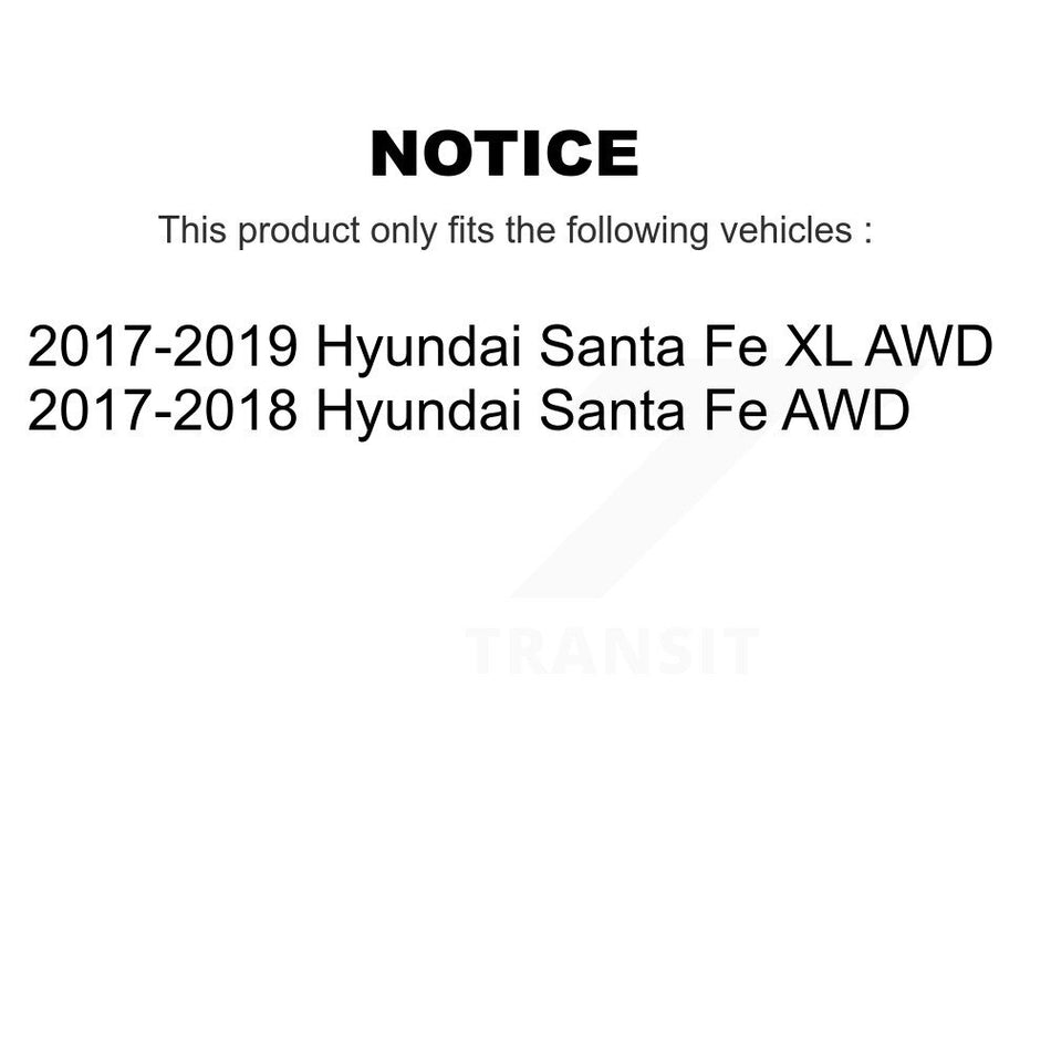 Front Rear Hub Bearings Assembly Coated Disc Brake Rotors And Ceramic Pads Kit (10Pc) For Hyundai Santa Fe XL AWD KBB-115990