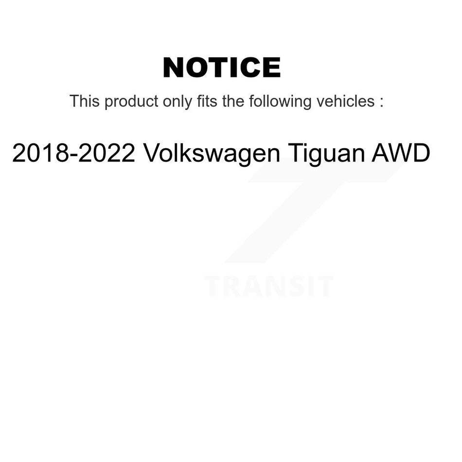 Front Rear Hub Bearings Assembly Coated Disc Brake Rotors And Semi-Metallic Pads Kit (10Pc) For 2018-2020 Volkswagen Tiguan KBB-116332