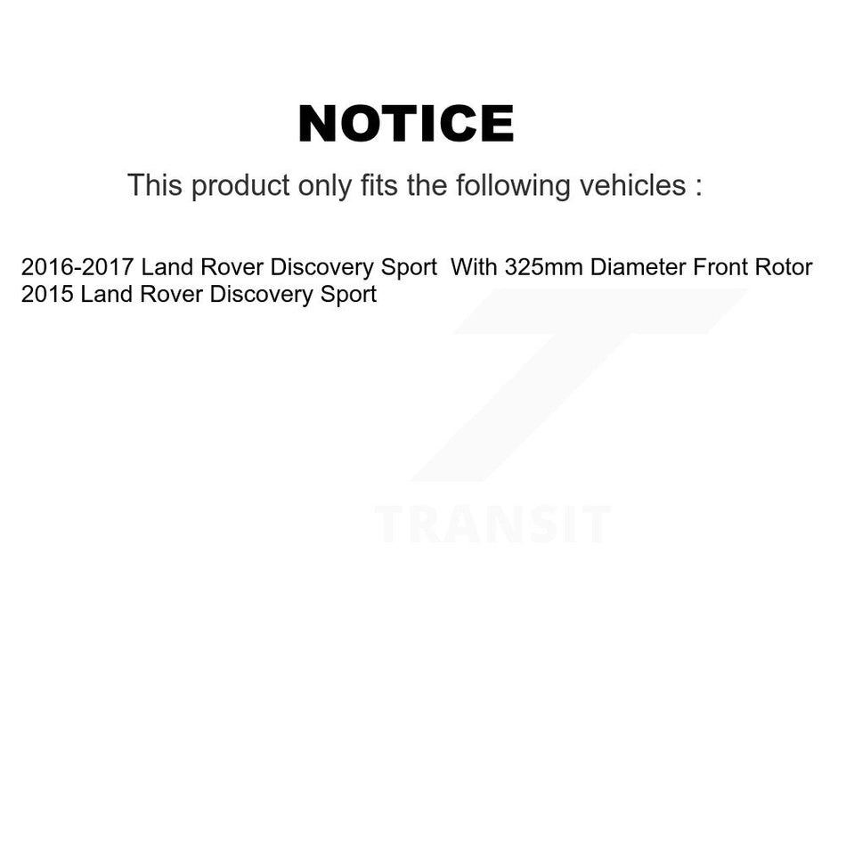 Front Rear Wheel Bearings Coated Disc Brake Rotors And Semi-Metallic Pads Kit (10Pc) For 2015-2017 Land Rover Discovery Sport KBB-116486