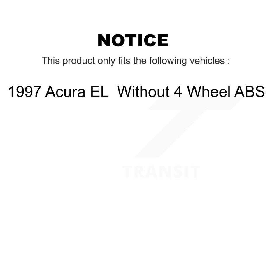 Front Rear Wheel Hub Bearings Assembly Disc Brake Rotors And Ceramic Pads Kit (10Pc) For 1997 Acura EL Without 4 ABS KBB-116757