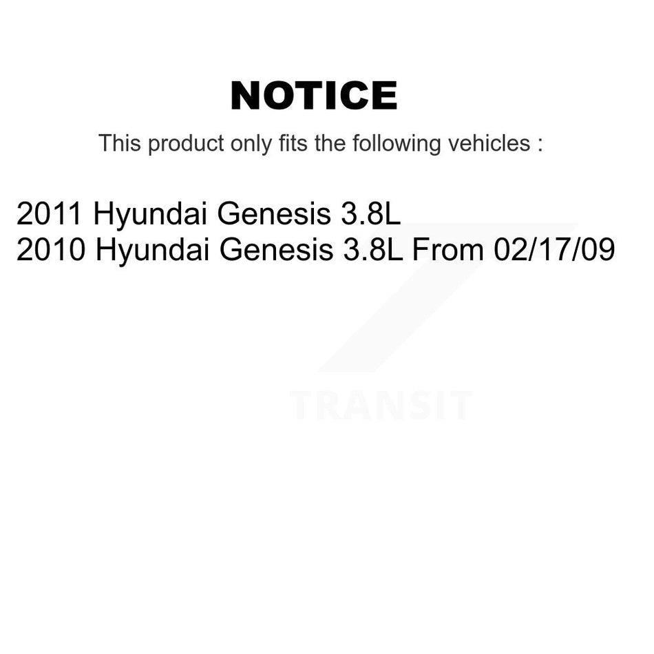 Front Rear Hub Bearings Assembly Coated Disc Brake Rotors And Ceramic Pads Kit (10Pc) For Hyundai Genesis 3.8L KBB-116934