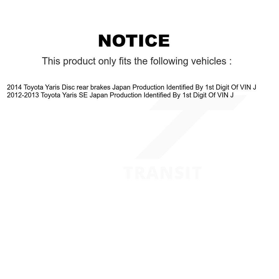 Front Rear Wheel Hub Bearings Assembly Disc Brake Rotors And Ceramic Pads Kit (10Pc) For Toyota Yaris Japan Production Identified By 1st Digit Of VIN J KBB-117142