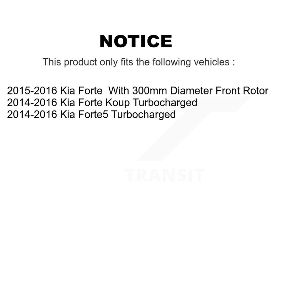 Front Rear Wheel Hub Bearings Assembly Coated Disc Brake Rotors And Ceramic Pads Kit (10Pc) For Kia Forte Forte5 Koup KBB-117498