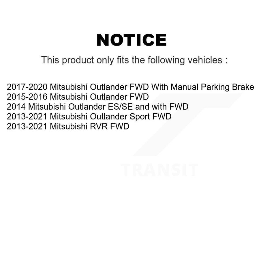 Front Rear Wheel Hub Bearings Assembly Coated Disc Brake Rotors And Ceramic Pads Kit (10Pc) For Mitsubishi Outlander Sport RVR KBB-117519