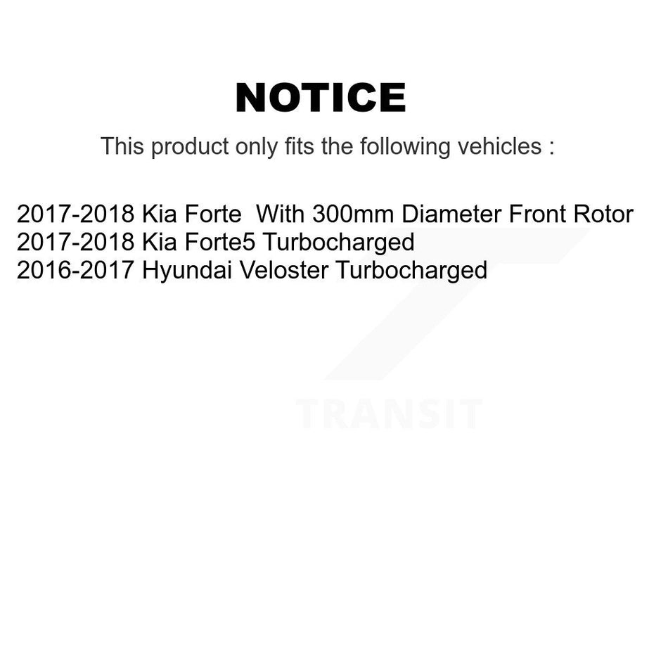 Front Rear Hub Bearing Coated Brake Rotor And Pad Kit (10Pc) For Kia Forte Forte5 Hyundai KBB-117582