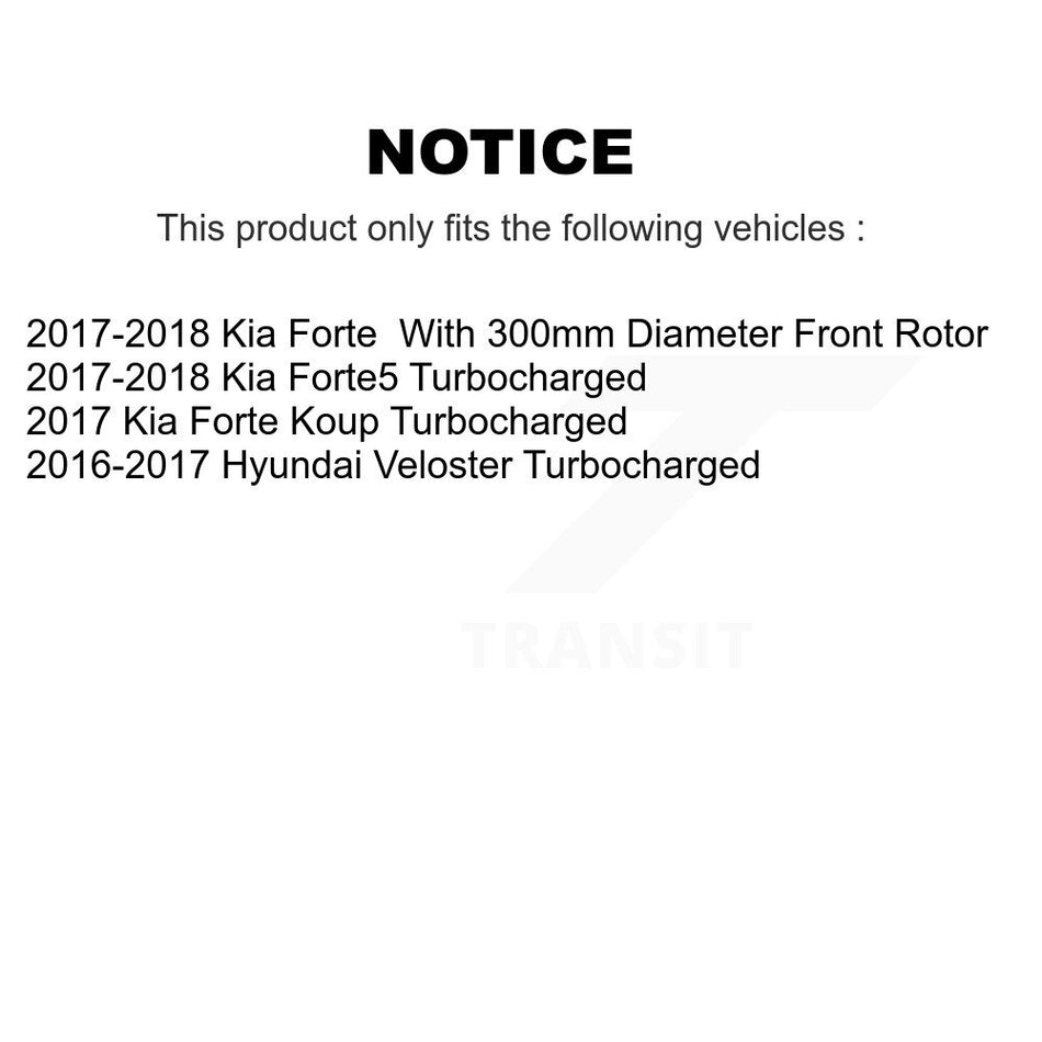 Front Wheel Bearing Drill Slot Brake Rotor Pads Kit For Kia Forte Forte5 Hyundai Veloster KBB-117728
