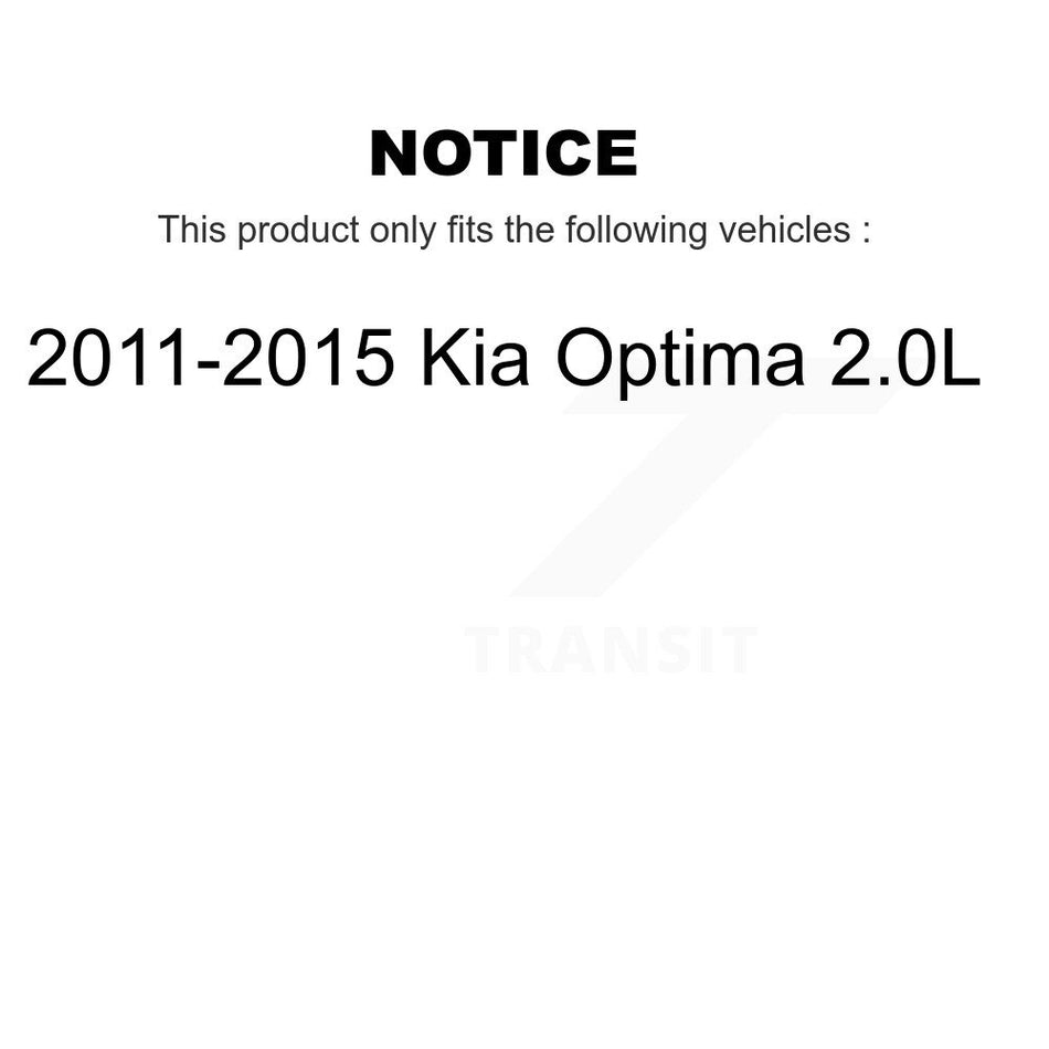 Front Wheel Bearing With Coated Drilled Slotted Disc Brake Rotors And Ceramic Pads Kit For 2011-2013 Kia Optima 2.0L KBB-117757