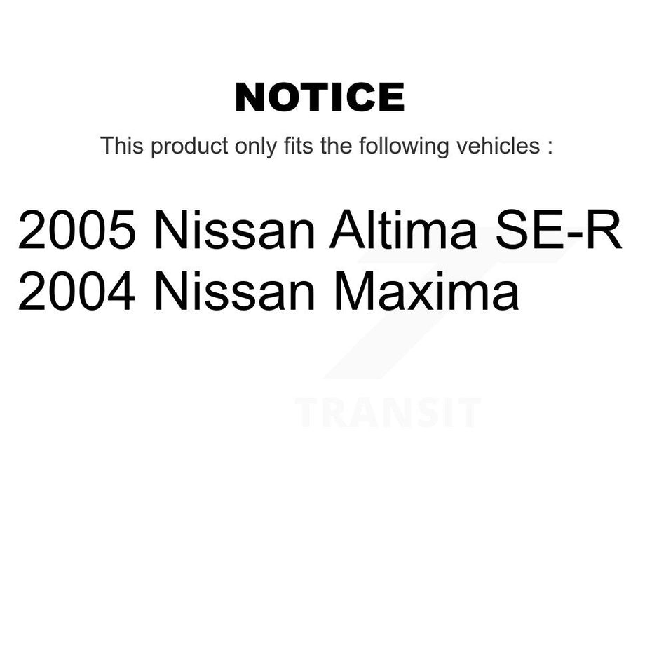 Front Wheel Bearing With Coated Disc Brake Rotors And Ceramic Pads Kit For Nissan Altima Maxima KBB-118130