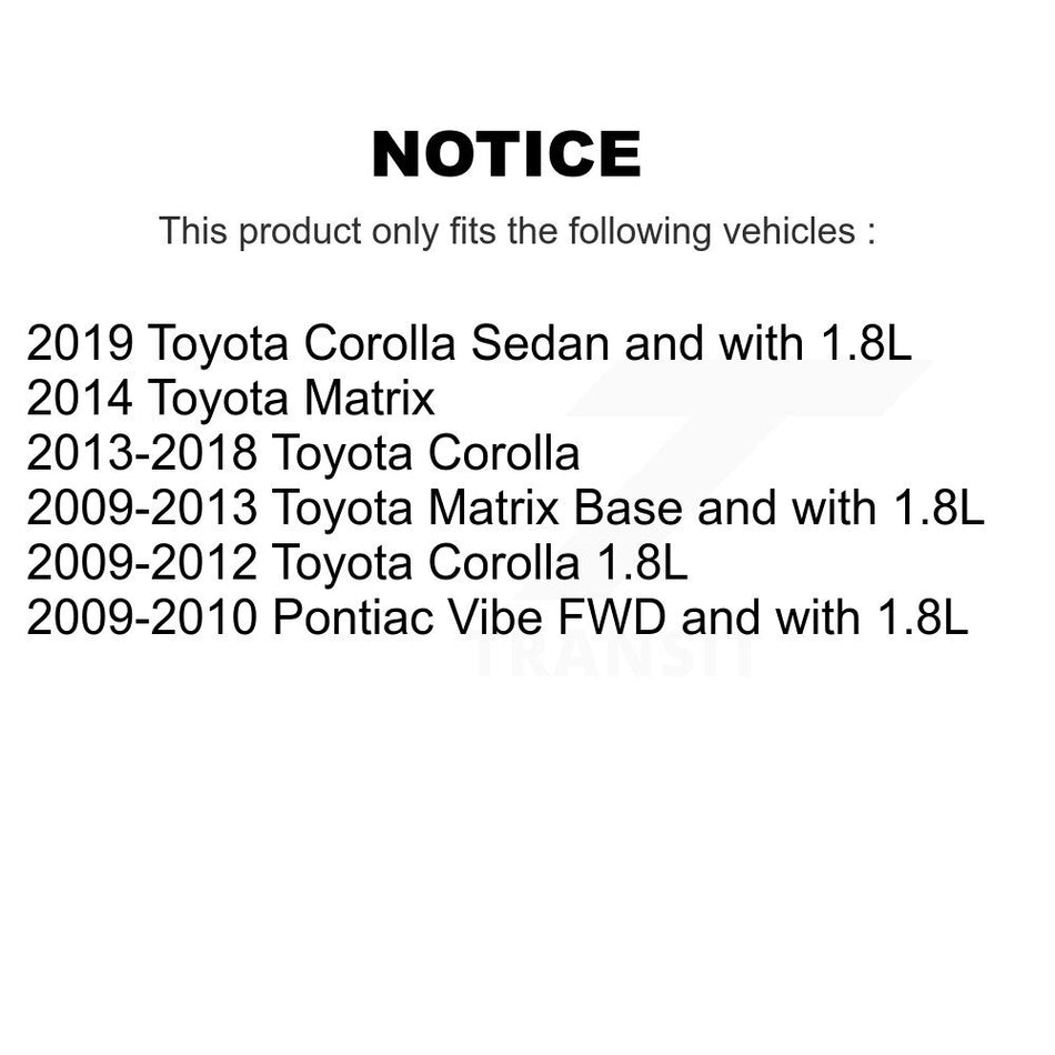 Front Wheel Bearing With Coated Disc Brake Rotors And Ceramic Pads Kit For Toyota Corolla Matrix Pontiac Vibe KBB-118350