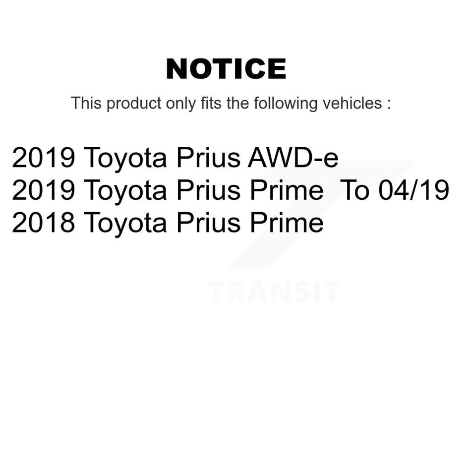Front Wheel Bearing With Disc Brake Rotors And Ceramic Pads Kit For Toyota Prius Prime AWD-e KBB-118555
