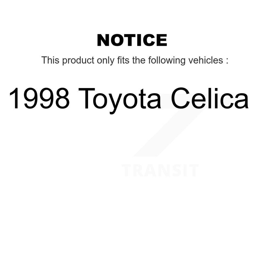 Front Wheel Bearing With Disc Brake Rotors And Ceramic Pads Kit For 1998 Toyota Celica KBB-118560
