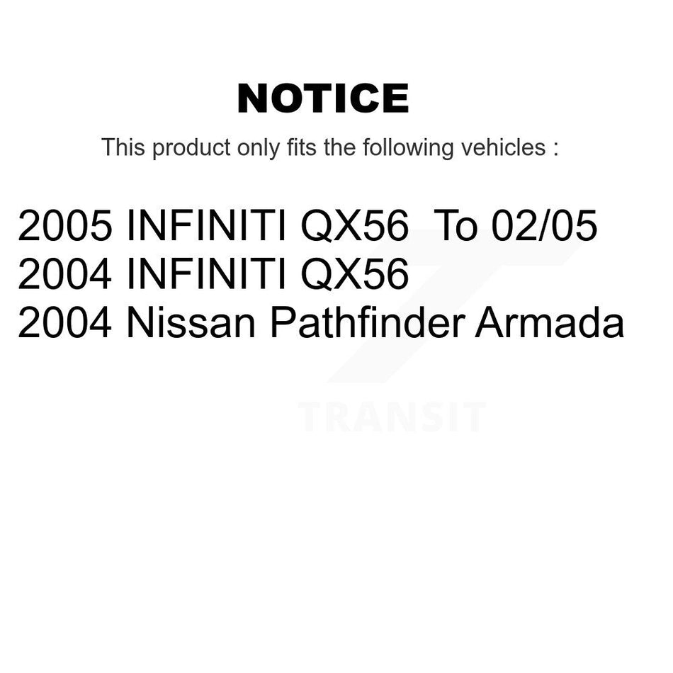 Front Rear Hub Bearings Assembly Disc Brake Rotors And Ceramic Pads Kit (10Pc) For Nissan Pathfinder Armada INFINITI QX56 KBB-119091
