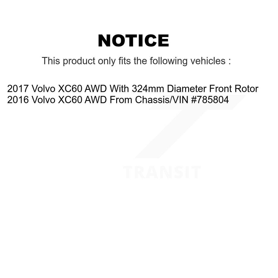 Front Rear Hub Bearings Assembly Disc Brake Rotors And Semi-Metallic Pads Kit (10Pc) For Volvo XC60 AWD KBB-119740