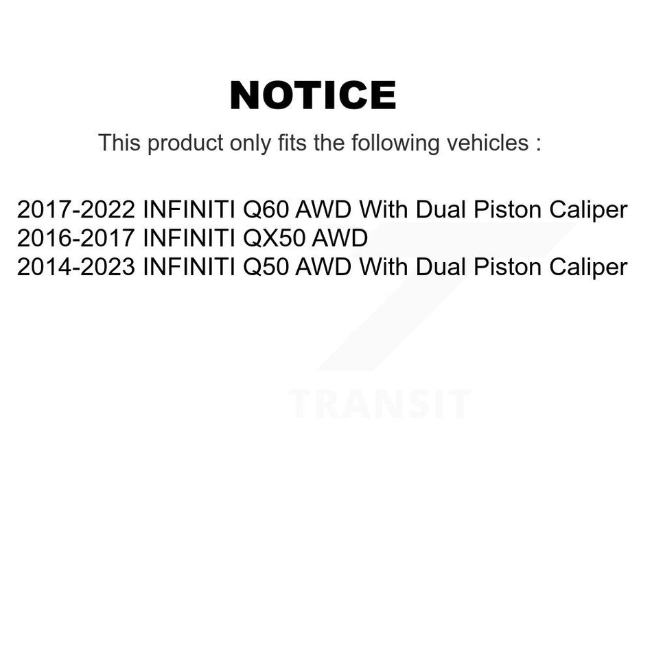 Front Hub Bearing Assembly Drilled Slot Brake Rotor Pad Kit For INFINITI Q50 QX50 Q60 AWD KBB-120122