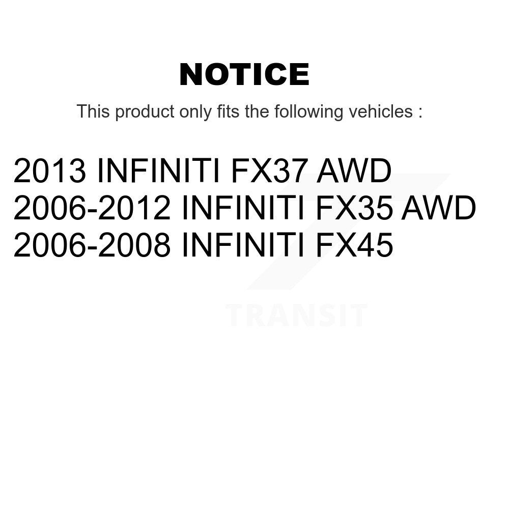 Front Hub Bearing Assembly Drilled Slot Brake Rotor & Pad Kit For INFINITI FX35 FX37 FX45 KBB-120148
