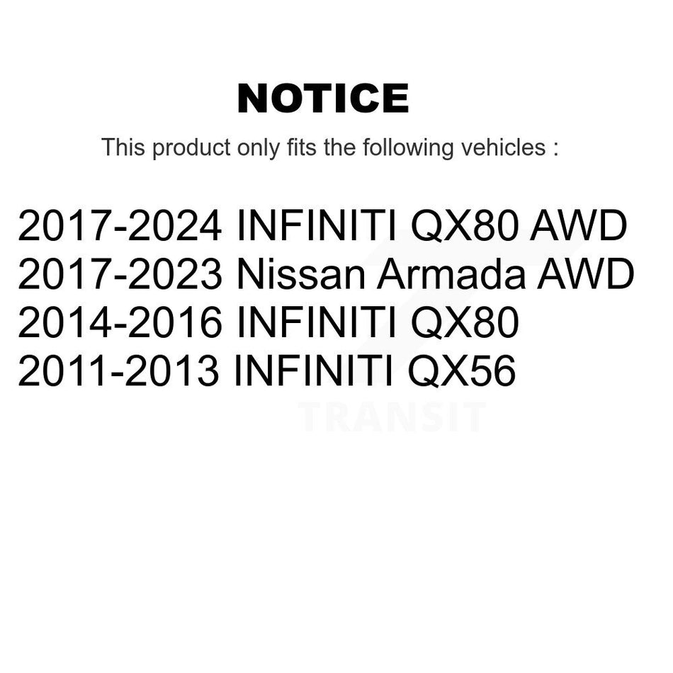 Front Hub Bearing Assembly With Coated Drilled Slotted Disc Brake Rotors And Ceramic Pads Kit For INFINITI Nissan Armada QX80 QX56 KBB-120312