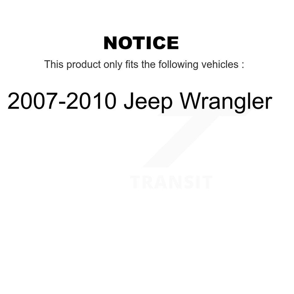Front Hub Bearing Assembly With Coated Drilled Slotted Disc Brake Rotors And Ceramic Pads Kit For 2007-2010 Jeep Wrangler KBB-120346