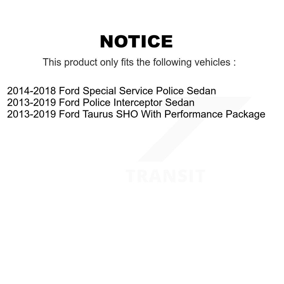 Front Hub Bearing Assembly With Coated Disc Brake Rotors And Ceramic Pads Kit For Ford Taurus Police Interceptor Sedan Special Service KBB-121053