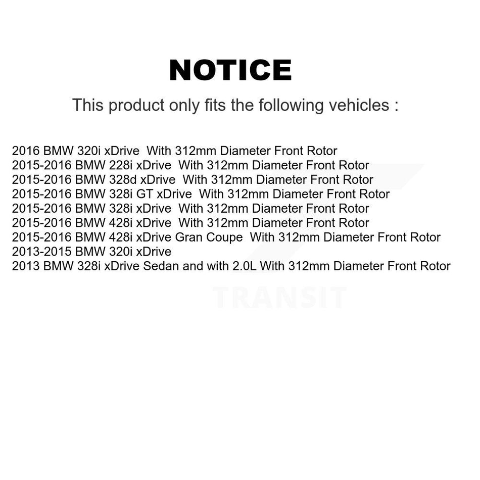 Front Hub Bearing Assembly With Coated Disc Brake Rotors And Ceramic Pads Kit For BMW 328i xDrive 320i 428i Gran Coupe GT 228i 328d KBB-121070