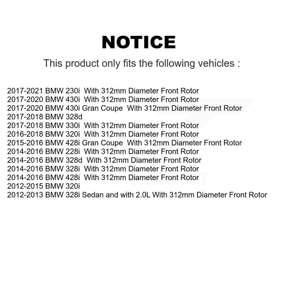 Front Hub Bearing Assembly With Coated Disc Brake Rotors And Ceramic Pads Kit For BMW 328i 320i 428i Gran Coupe 228i 328d KBB-121099