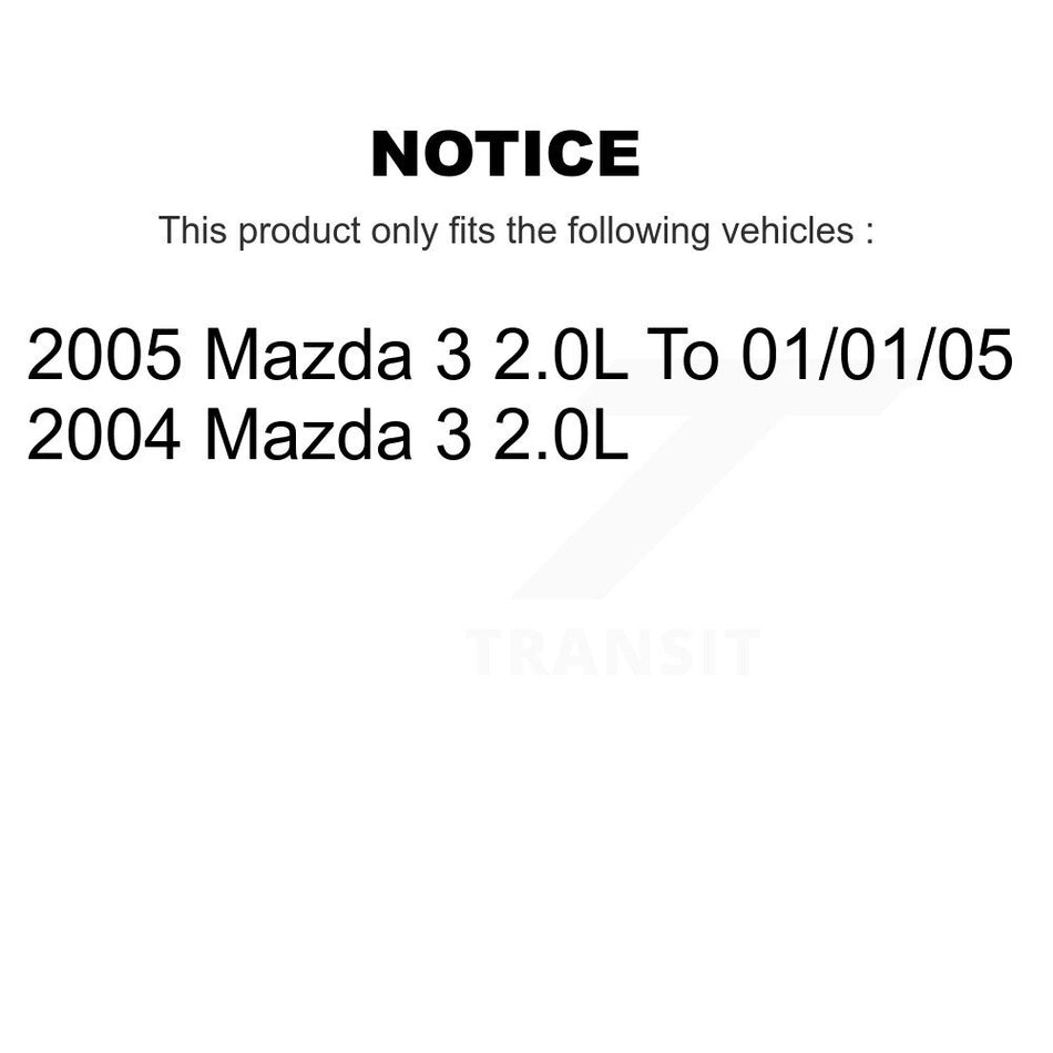 Front Hub Bearing Assembly With Coated Disc Brake Rotors And Ceramic Pads Kit For Mazda 3 2.0L KBB-121202
