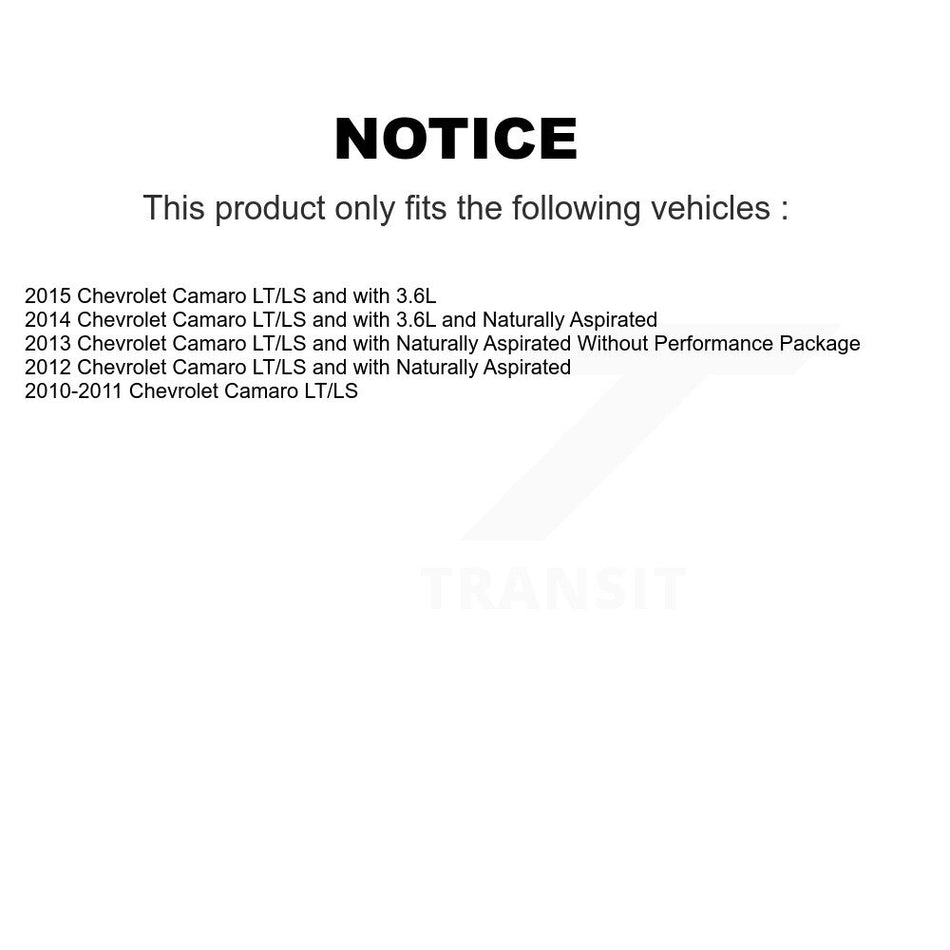 Front Hub Bearing Assembly With Coated Disc Brake Rotors And Ceramic Pads Kit For 2010-2015 Chevrolet Camaro LT LS KBB-121229