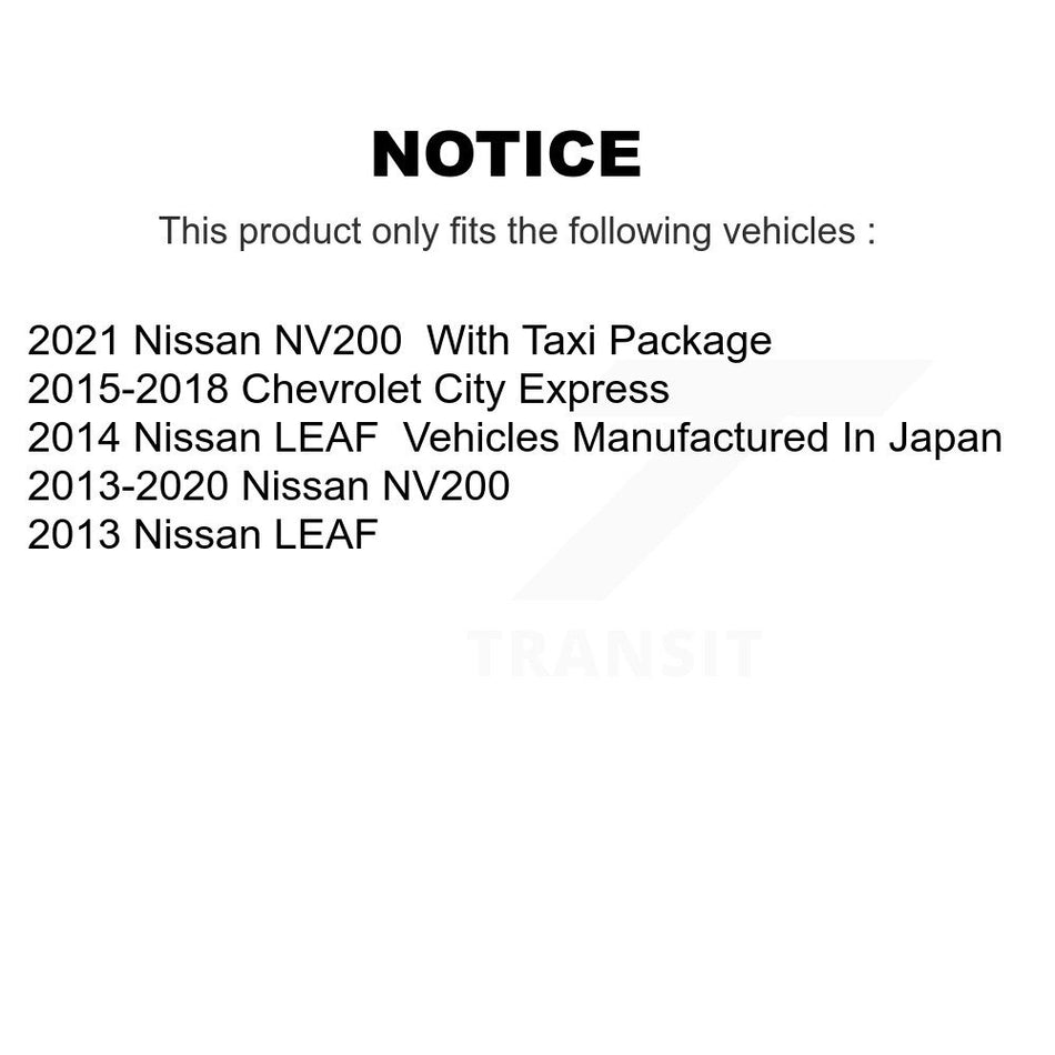 Front Hub Bearing Assembly With Disc Brake Rotors And Ceramic Pads Kit For Nissan NV200 LEAF Chevrolet City Express KBB-121985