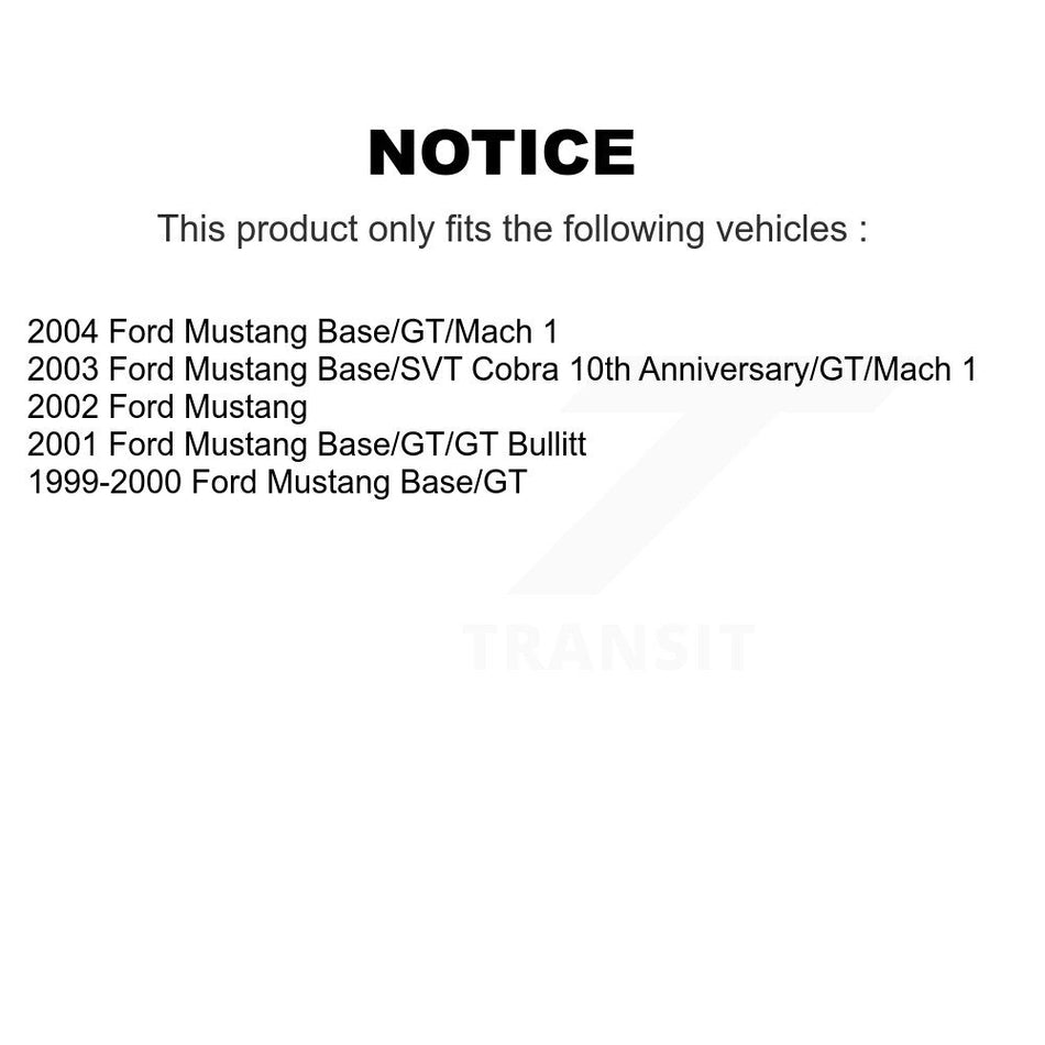 Front Hub Bearing Assembly With Disc Brake Rotors And Ceramic Pads Kit For Ford Mustang KBB-122044