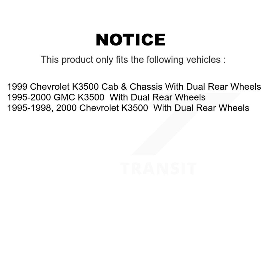 Front Hub Bearing Assembly With Disc Brake Rotors And Ceramic Pads Kit For K3500 Chevrolet GMC Dual Rear Wheels KBB-122200
