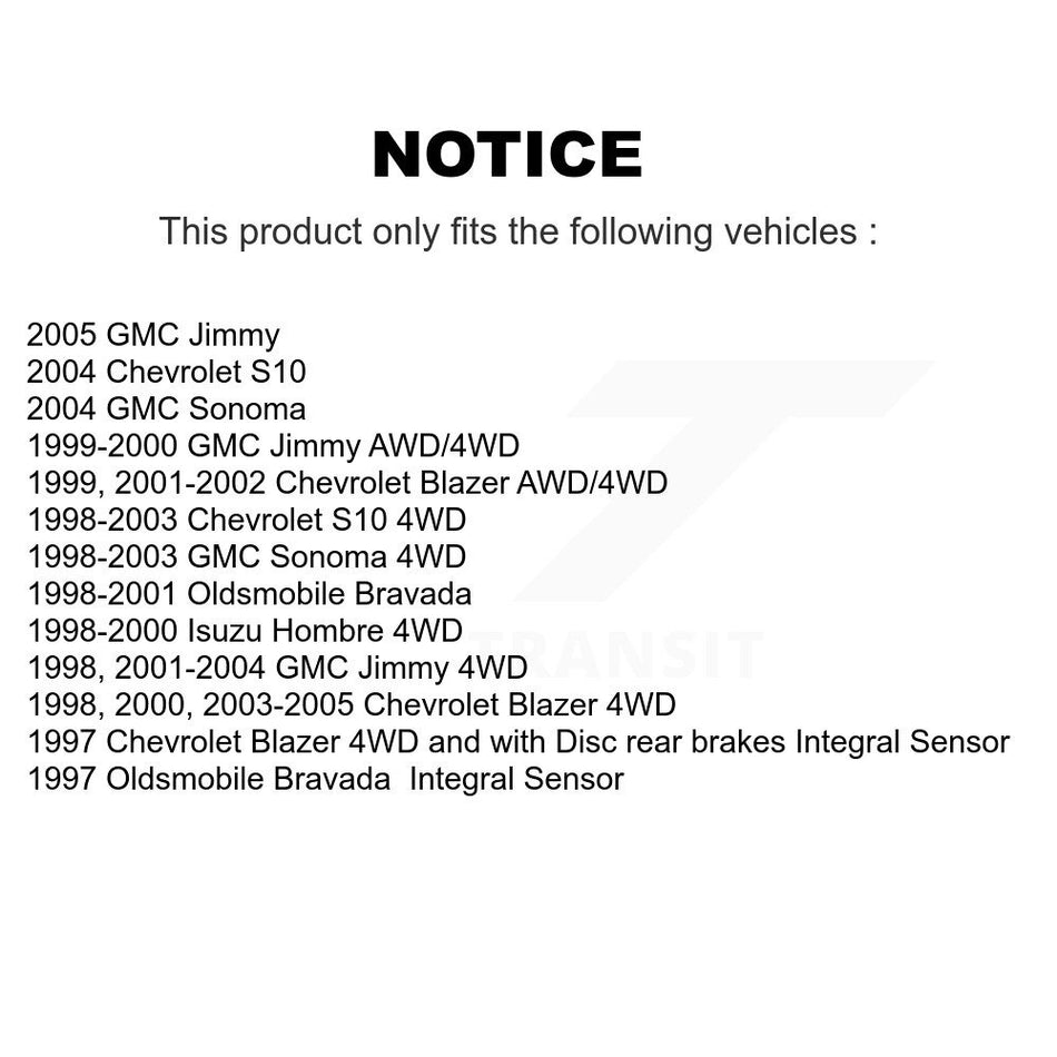 Front Hub Bearing Assembly With Disc Brake Rotors And Ceramic Pads Kit For Chevrolet S10 Blazer GMC Sonoma Jimmy Oldsmobile Bravada Isuzu Hombre KBB-122237